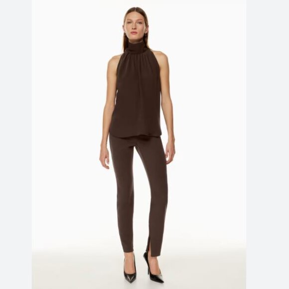 Babaton Pants - Aritzia Babaton Serra High Waist Slim Pants Womens 10 Brown Casual Office SS09X